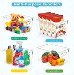 将图片加载到图库查看器，SKTEET Set of 8 Clear Plastic Storage Bins, 4 Large and 4 Small Stackable Storage Containers for Pantry Organization and Kitchen Storage Bins,Home Edit and Cabinet Organizers
