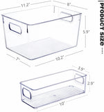 将图片加载到图库查看器，SKTEET Set of 8 Clear Plastic Storage Bins, 4 Large and 4 Small Stackable Storage Containers for Pantry Organization and Kitchen Storage Bins,Home Edit and Cabinet Organizers
